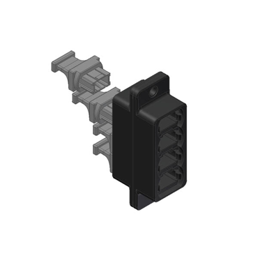Adapter, MTP® Standard Footprint, Full Flange, 1x4, Opposed Key